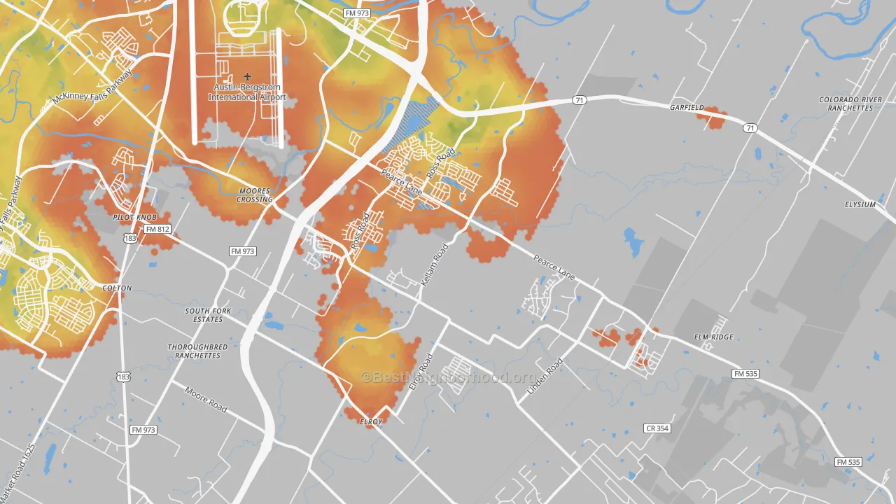 Bike Grade map of 78617, TX