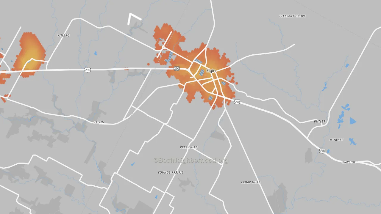 Bike Grade map of 78621, TX