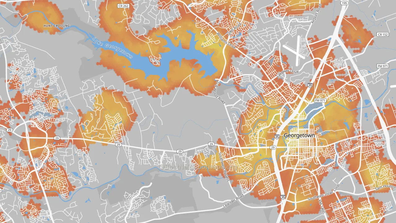 Bike Grade map of 78628, TX