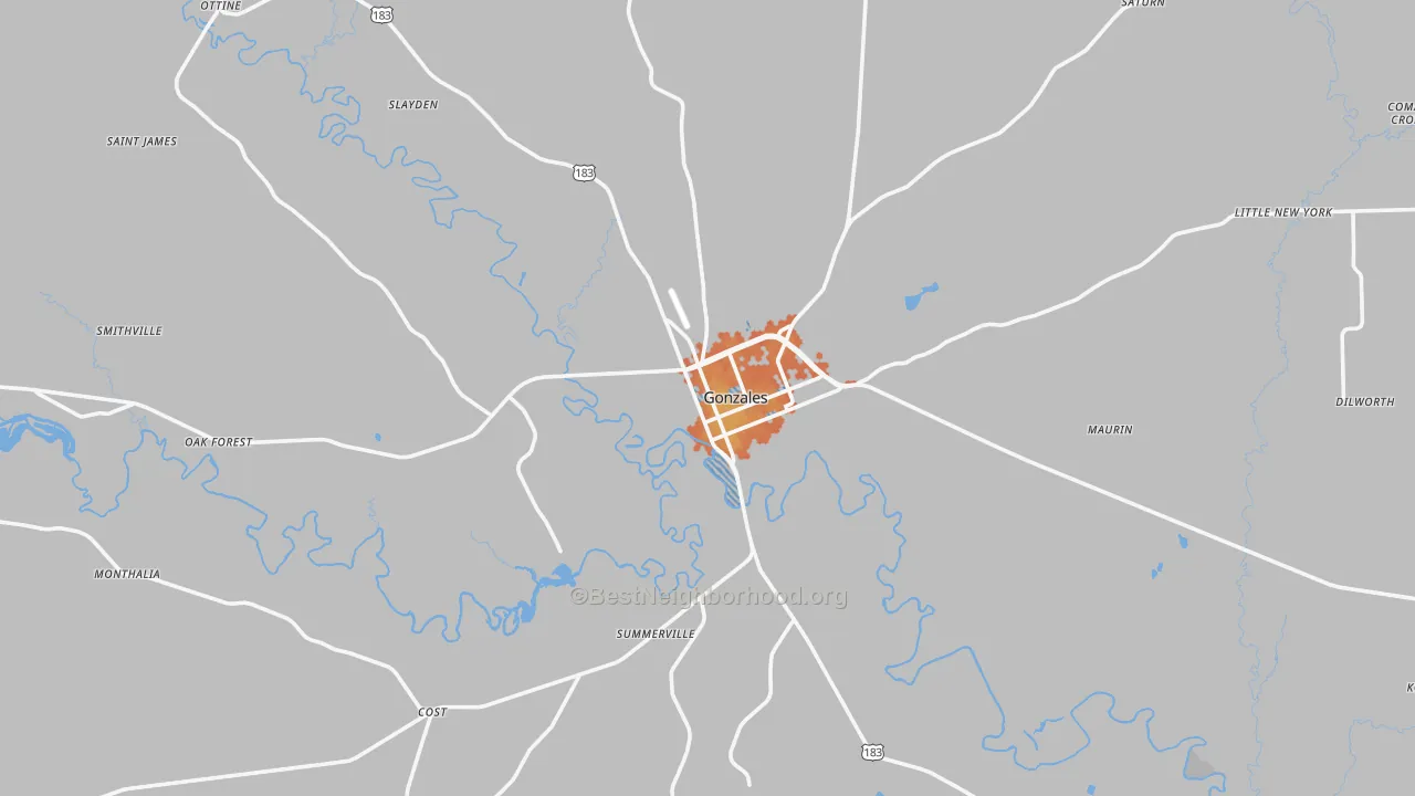 Bike Grade map of 78629, TX