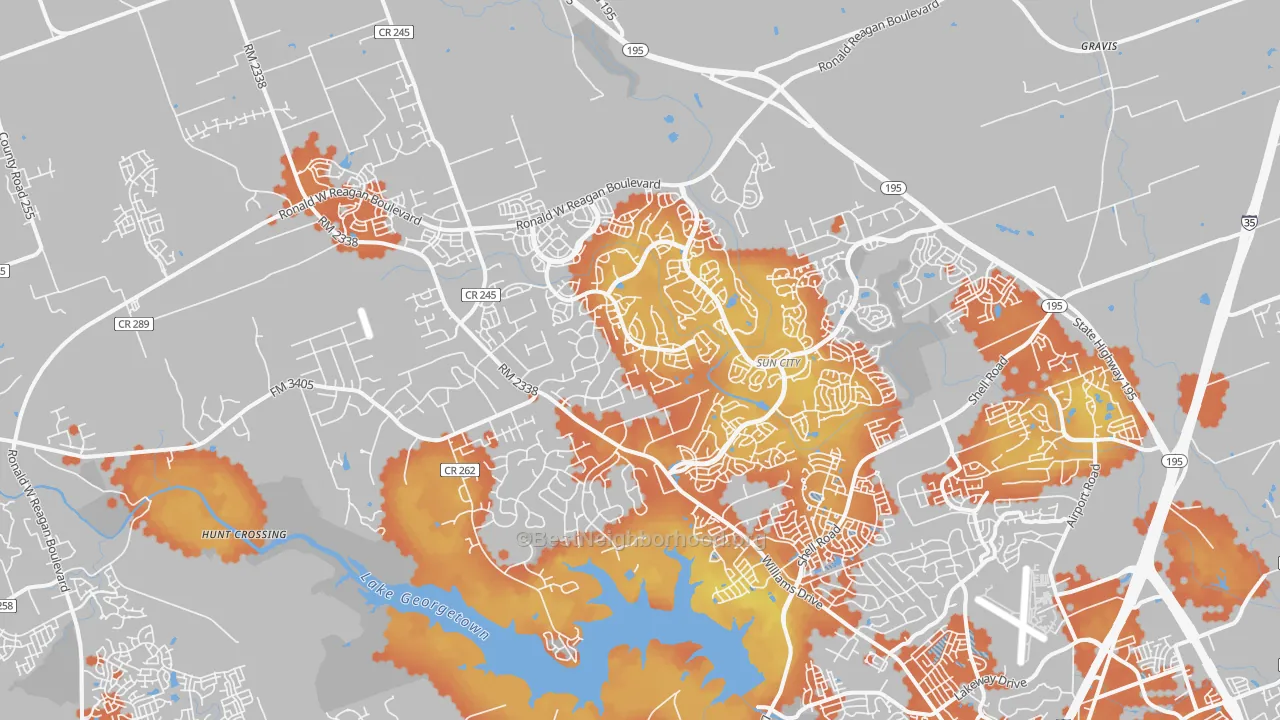 Bike Grade map of 78633, TX