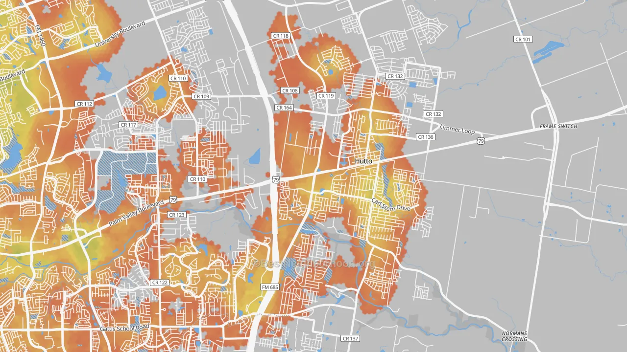 Bike Grade map of 78634, TX
