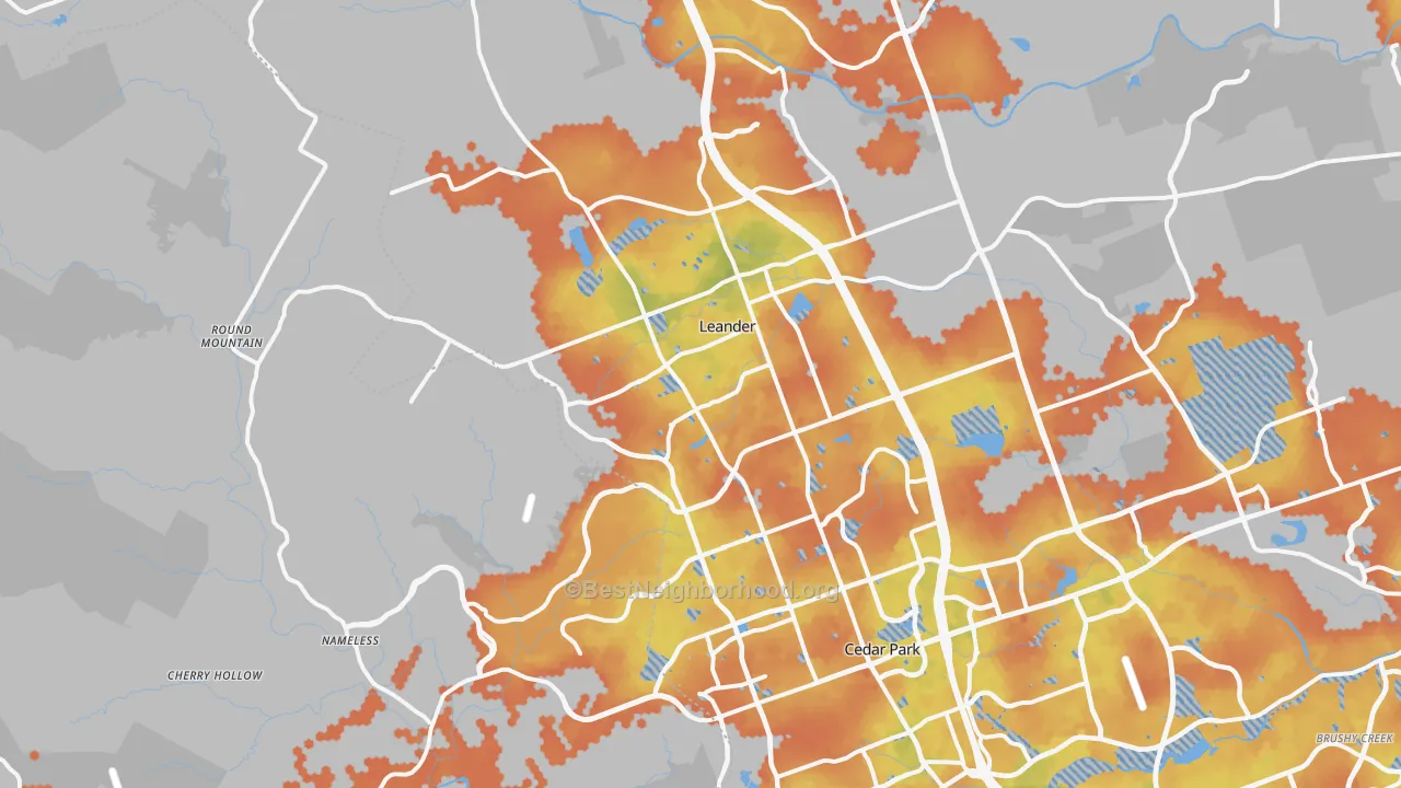 Bike Grade map of 78641, TX
