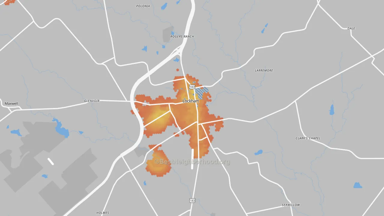 Bike Grade map of 78644, TX