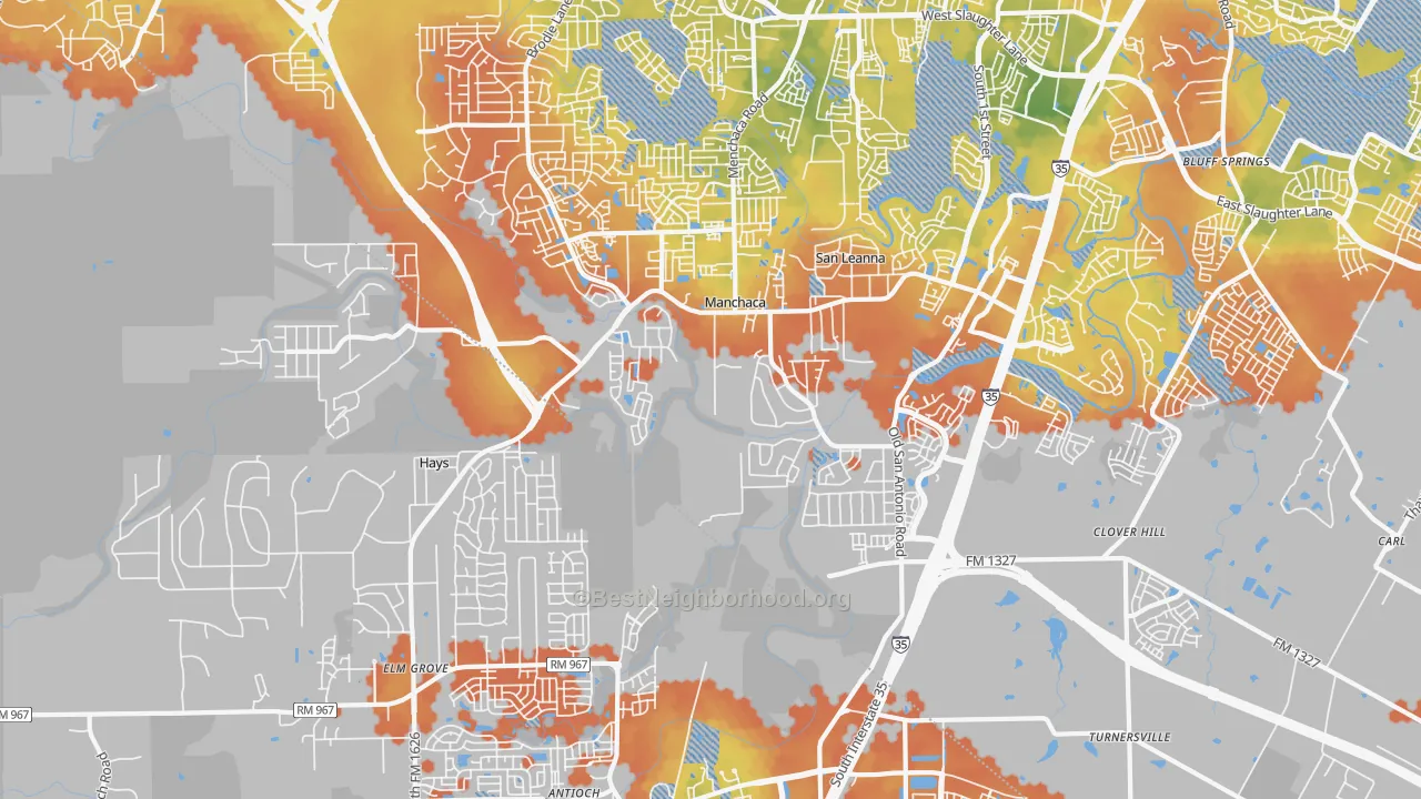 Bike Grade map of 78652, TX