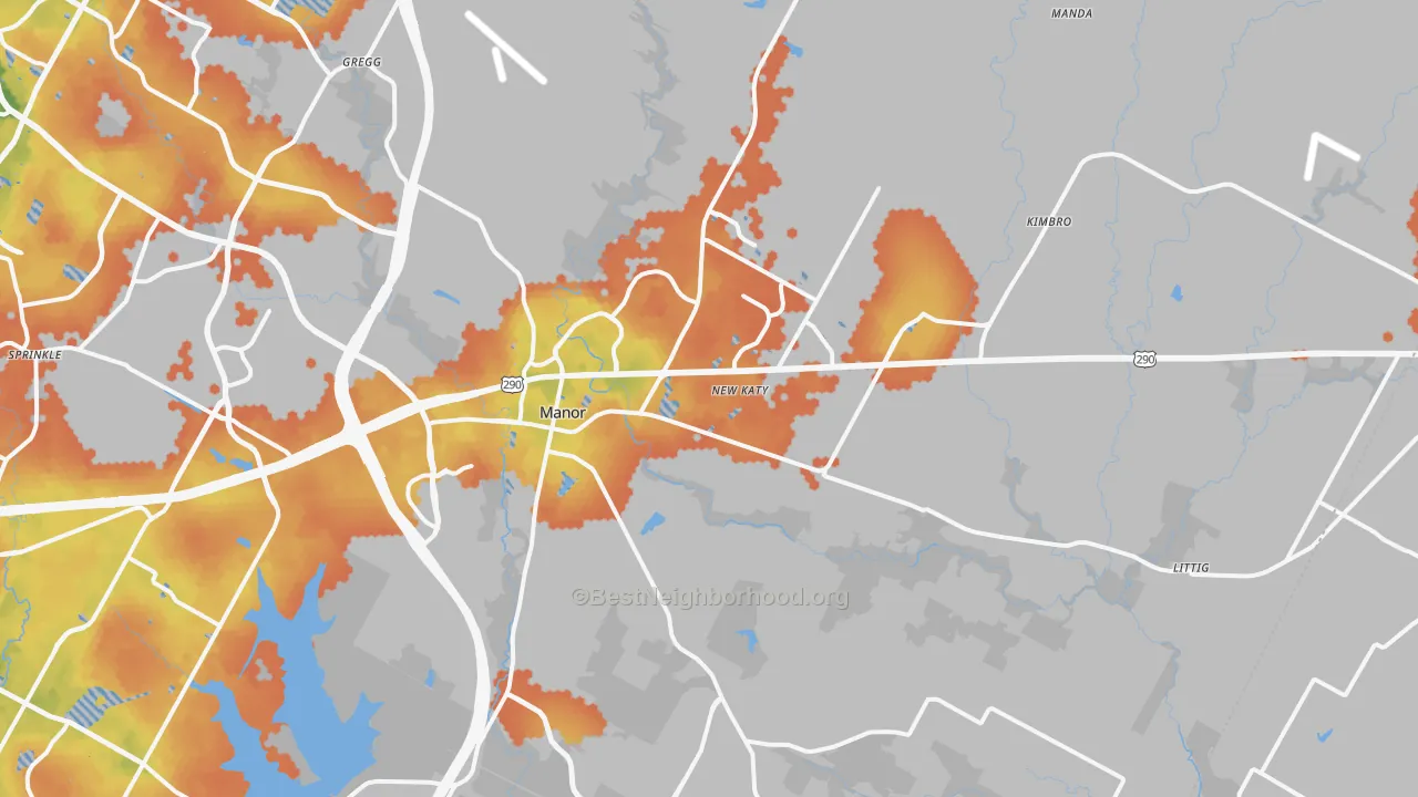 Bike Grade map of 78653, TX