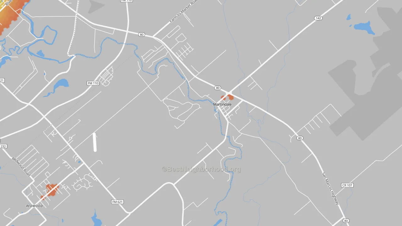 Bike Grade map of 78655, TX