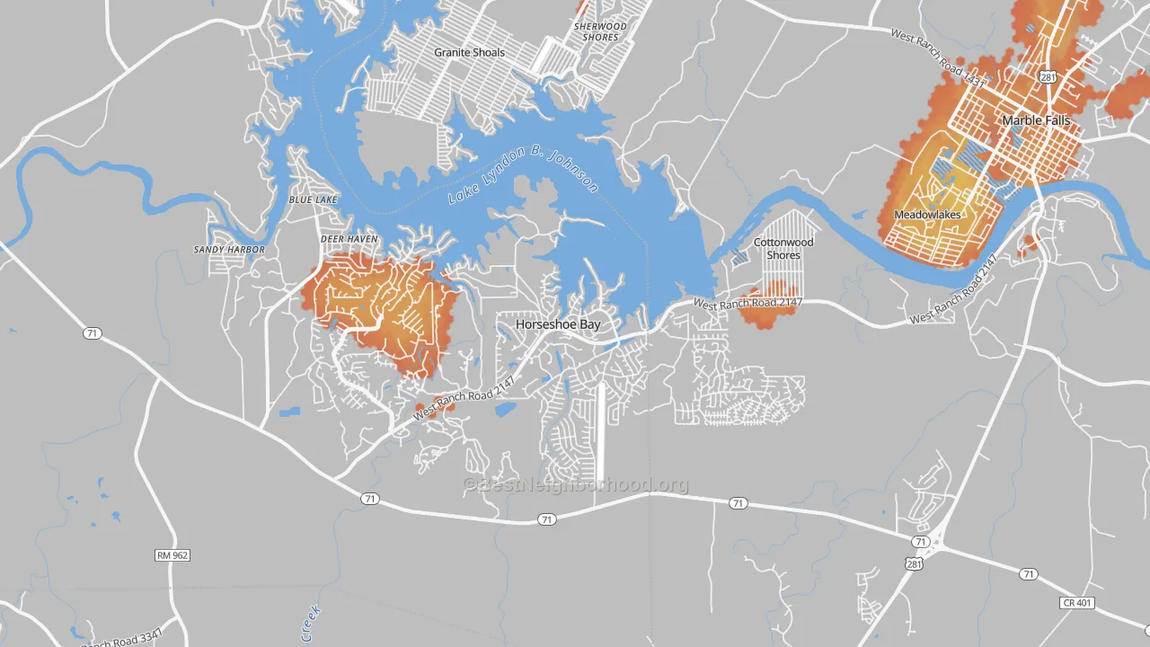 Bike Grade map of 78657, TX