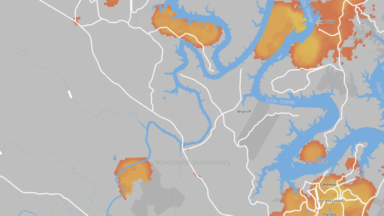 Bike Grade map of 78669, TX