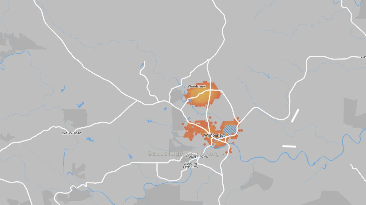 Bike Grade map of 78676, TX