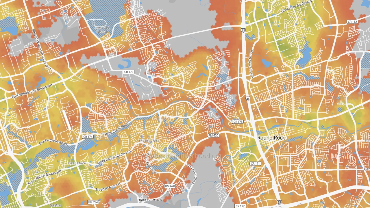 Bike Grade map of 78681, TX