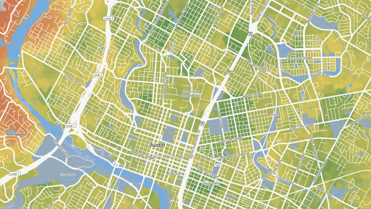 Bike Grade map of 78712, TX