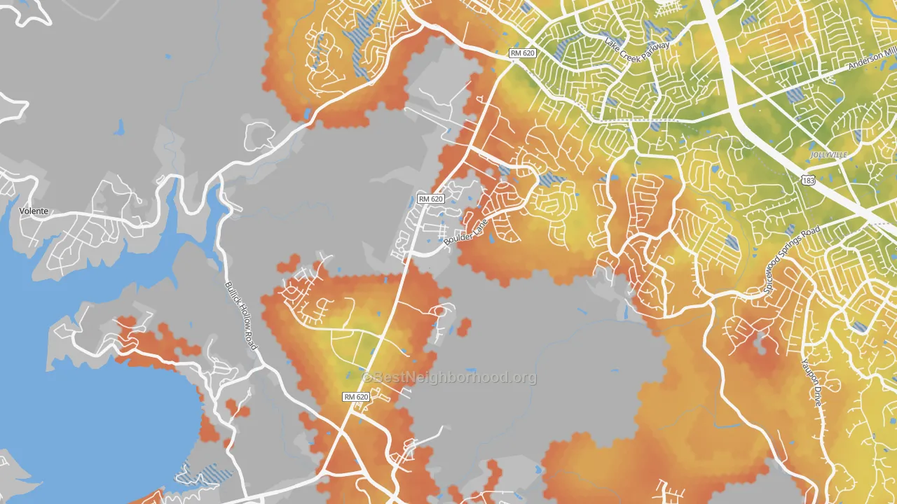 Bike Grade map of 78726, TX