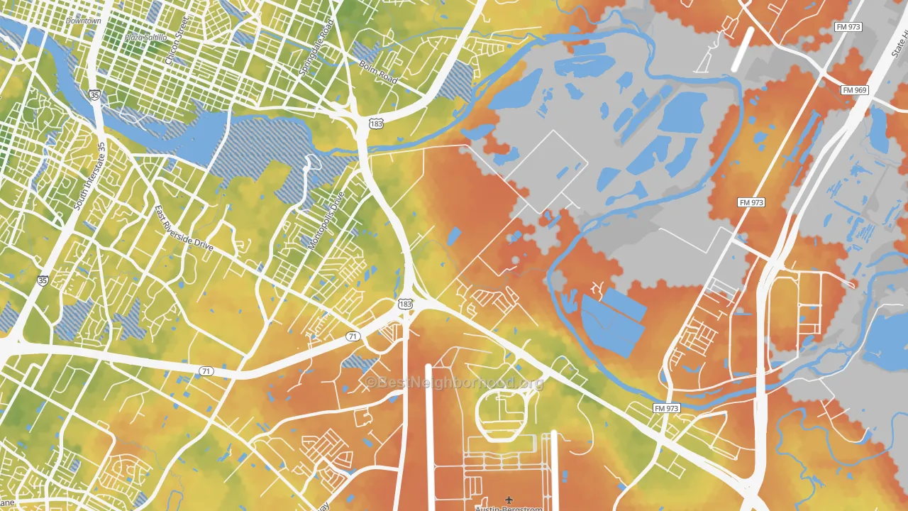 Bike Grade map of 78742, TX