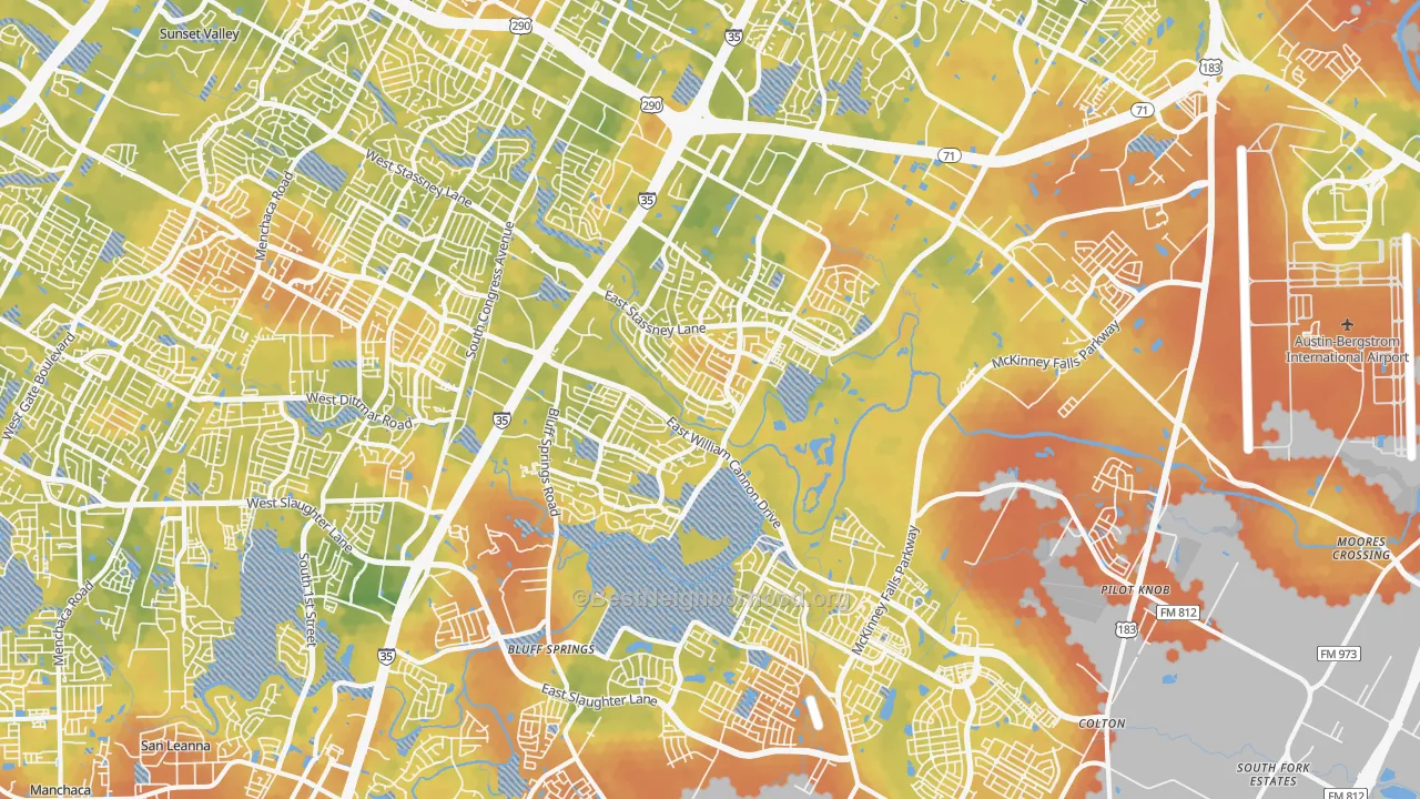 Bike Grade map of 78744, TX