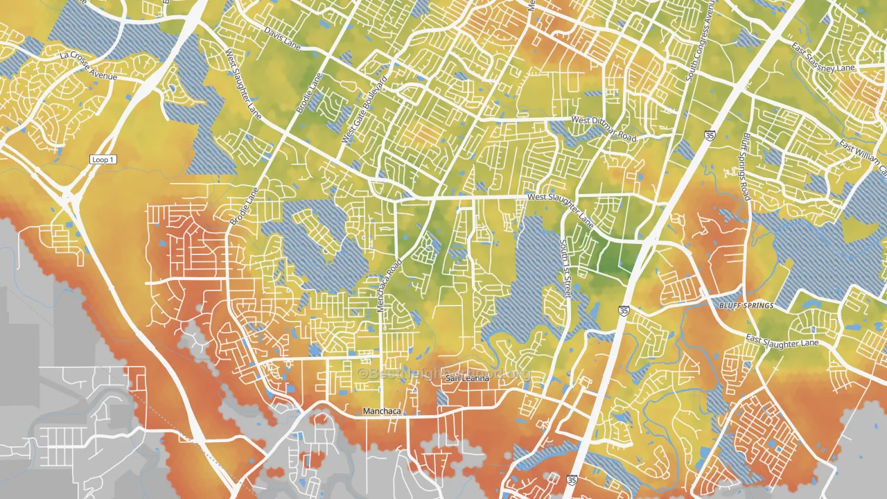 Bike Grade map of 78748, TX
