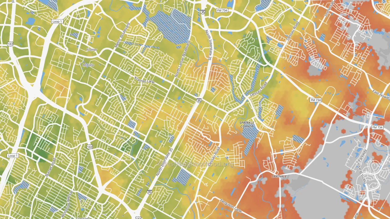 Bike Grade map of 78753, TX