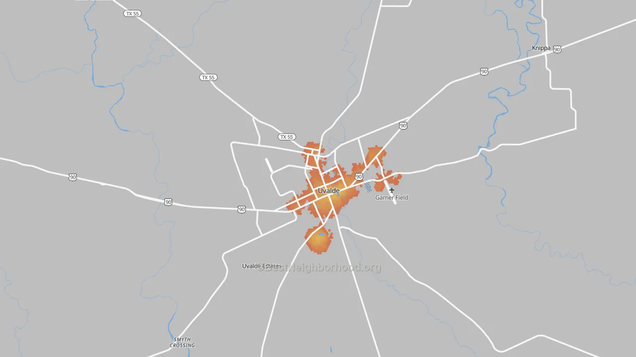 Bike Grade map of 78801, TX