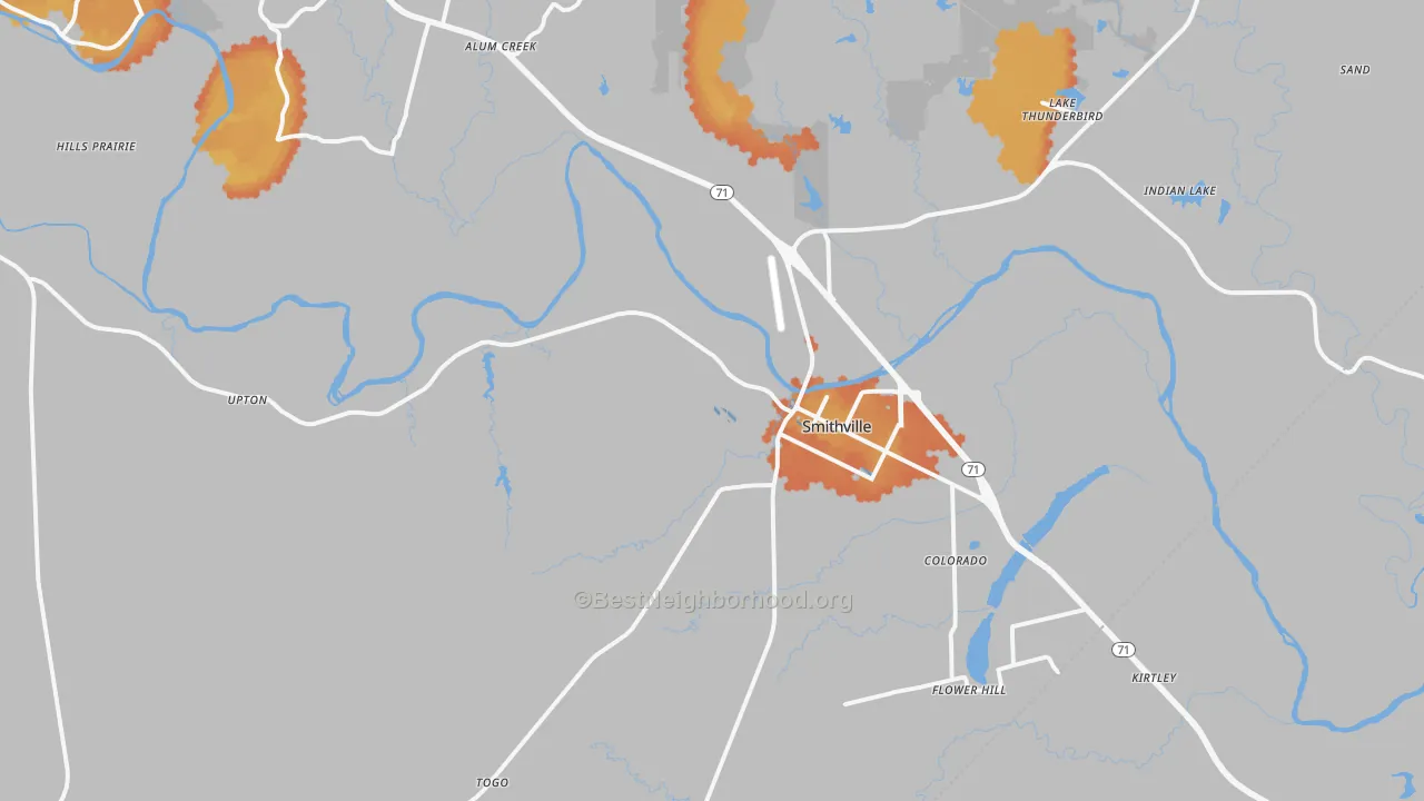 Bike Grade map of 78957, TX