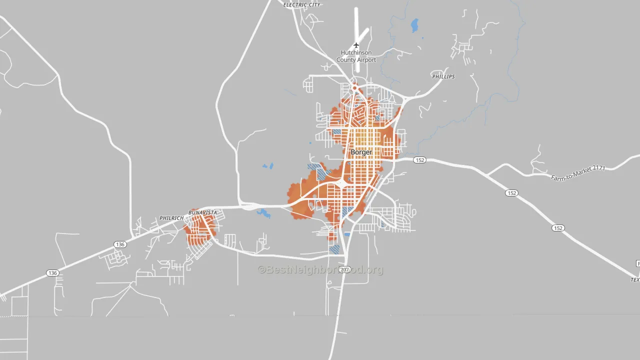 Bike Grade map of 79007, TX