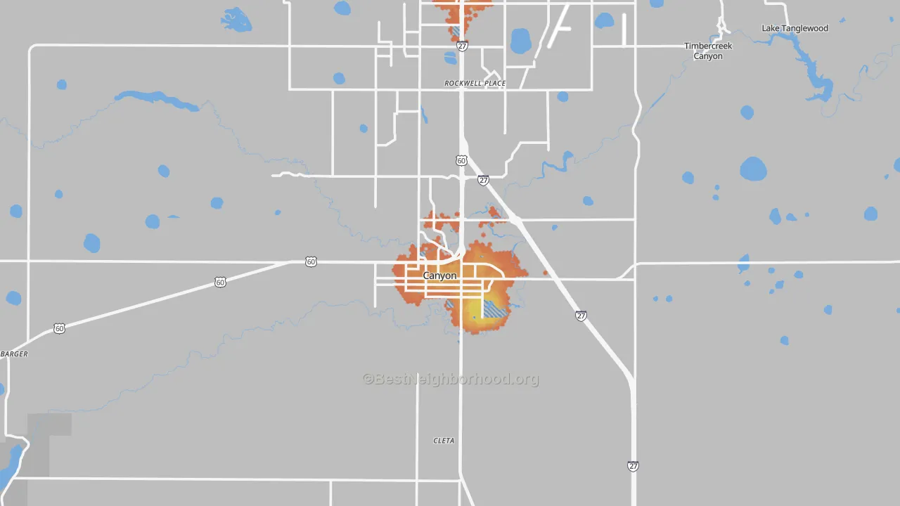 Bike Grade map of 79015, TX