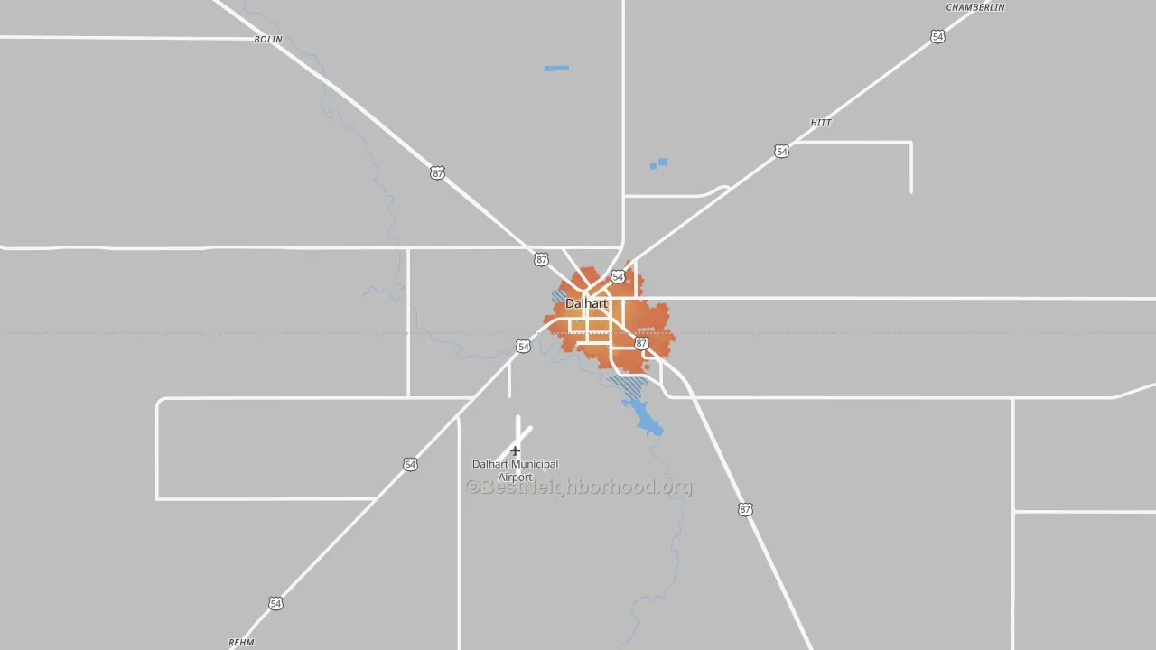 Bike Grade map of 79022, TX