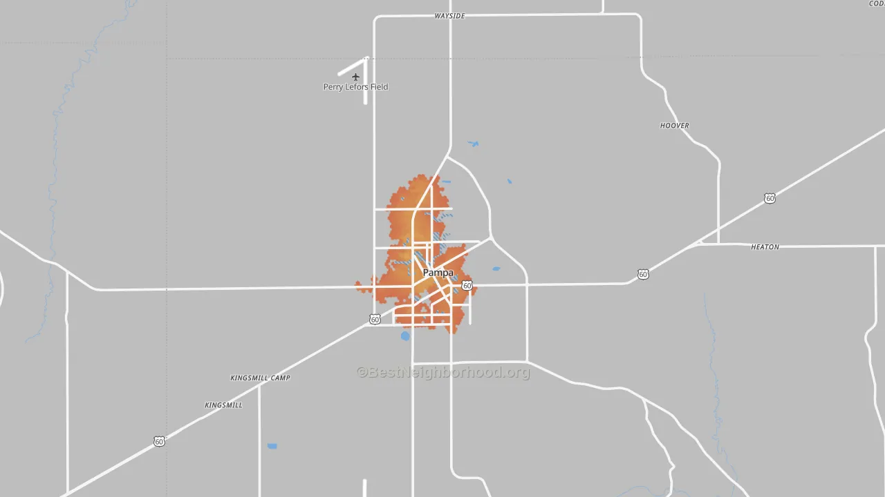 Bike Grade map of 79065, TX