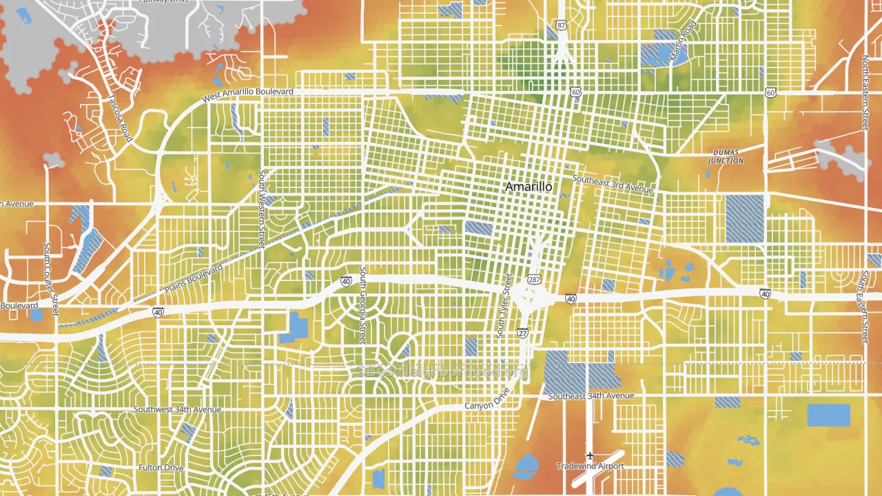 Bike Grade map of 79102, TX