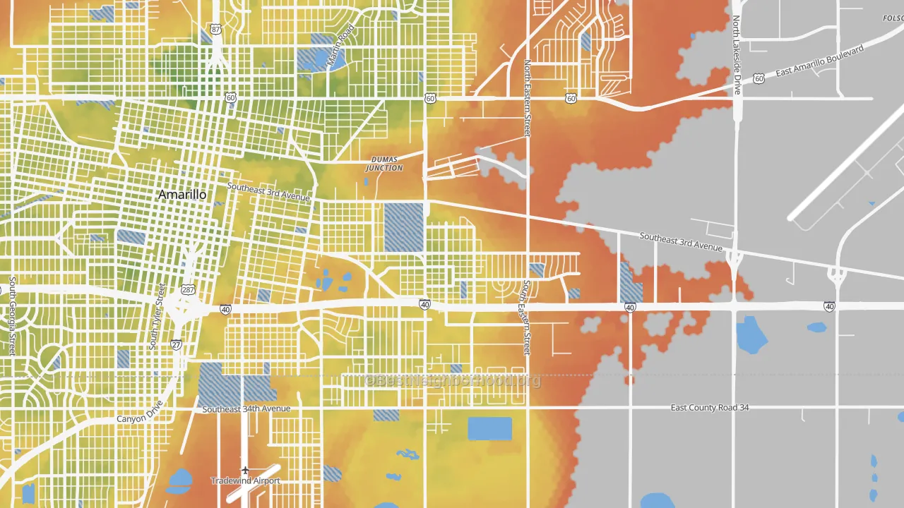Bike Grade map of 79104, TX