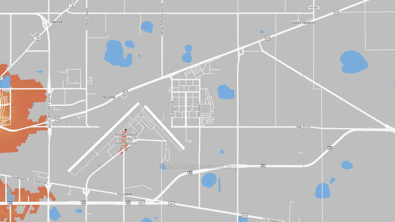 Bike Grade map of 79111, TX