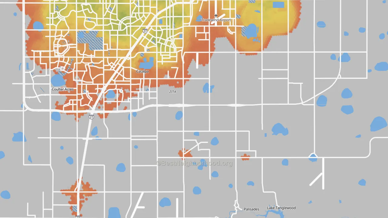 Bike Grade map of 79118, TX