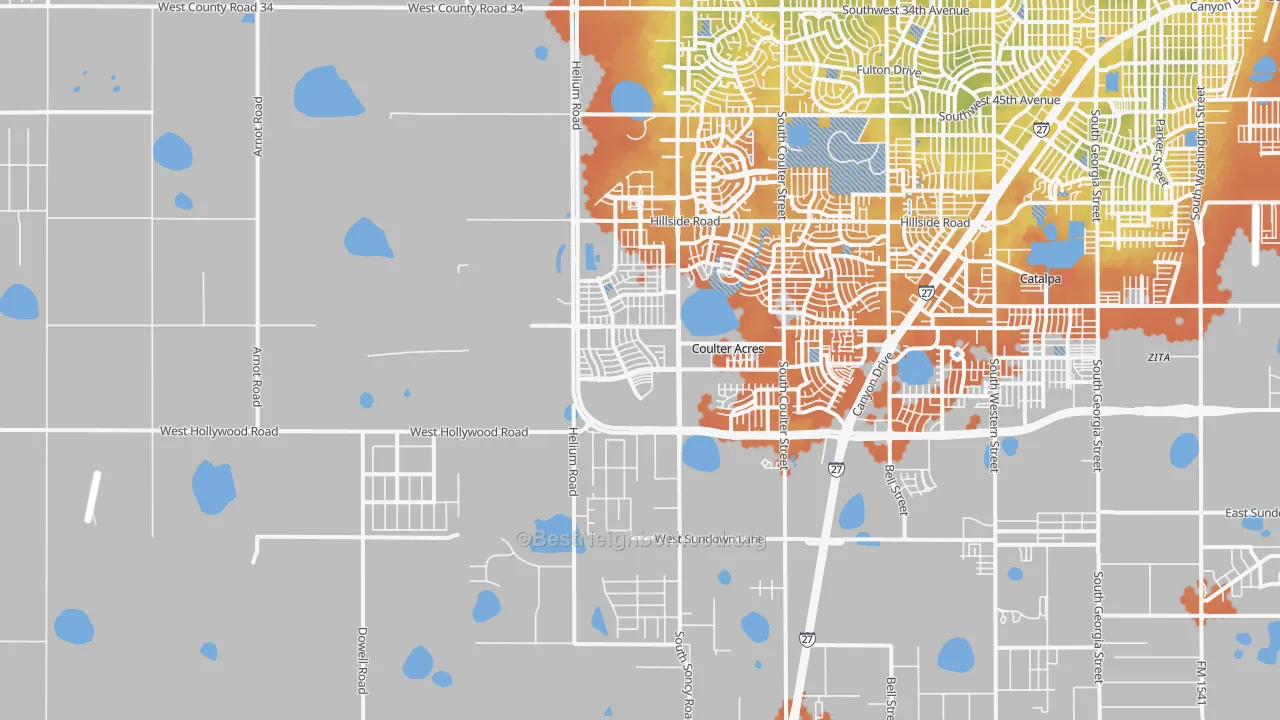 Bike Grade map of 79119, TX