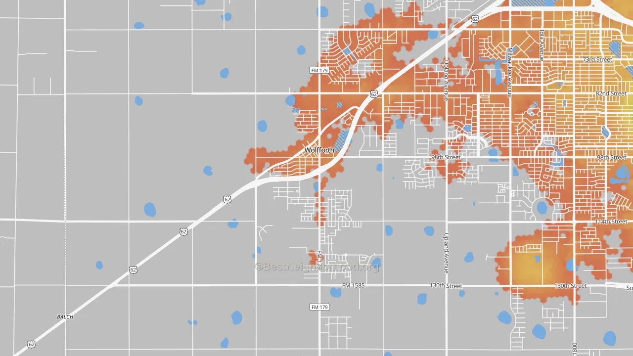 Bike Grade map of 79382, TX