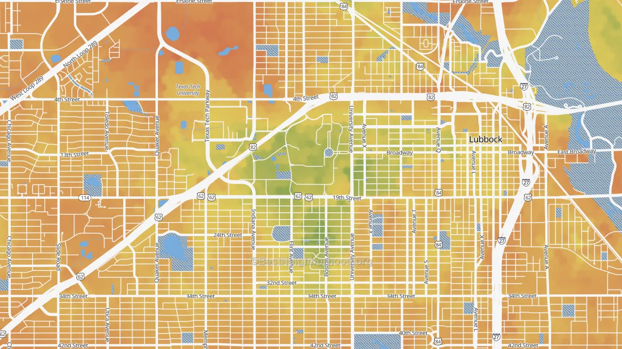 Bike Grade map of 79406, TX