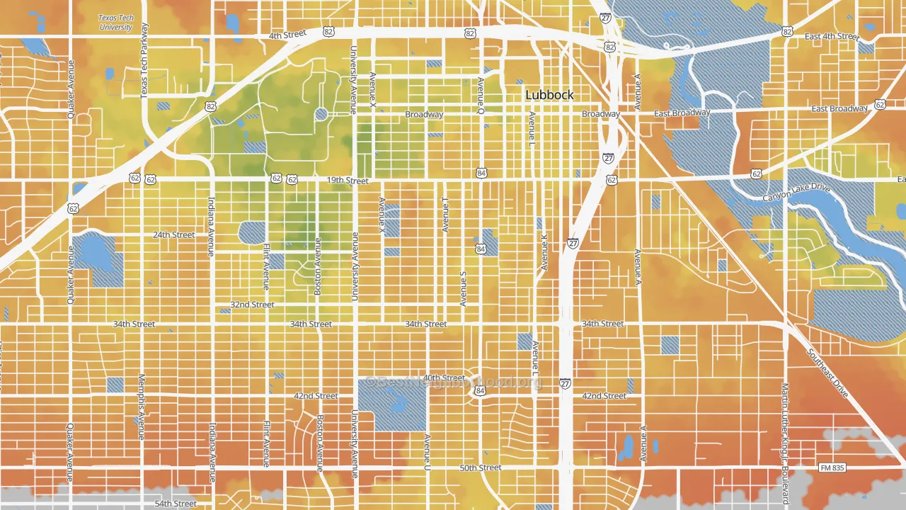 Bike Grade map of 79411, TX