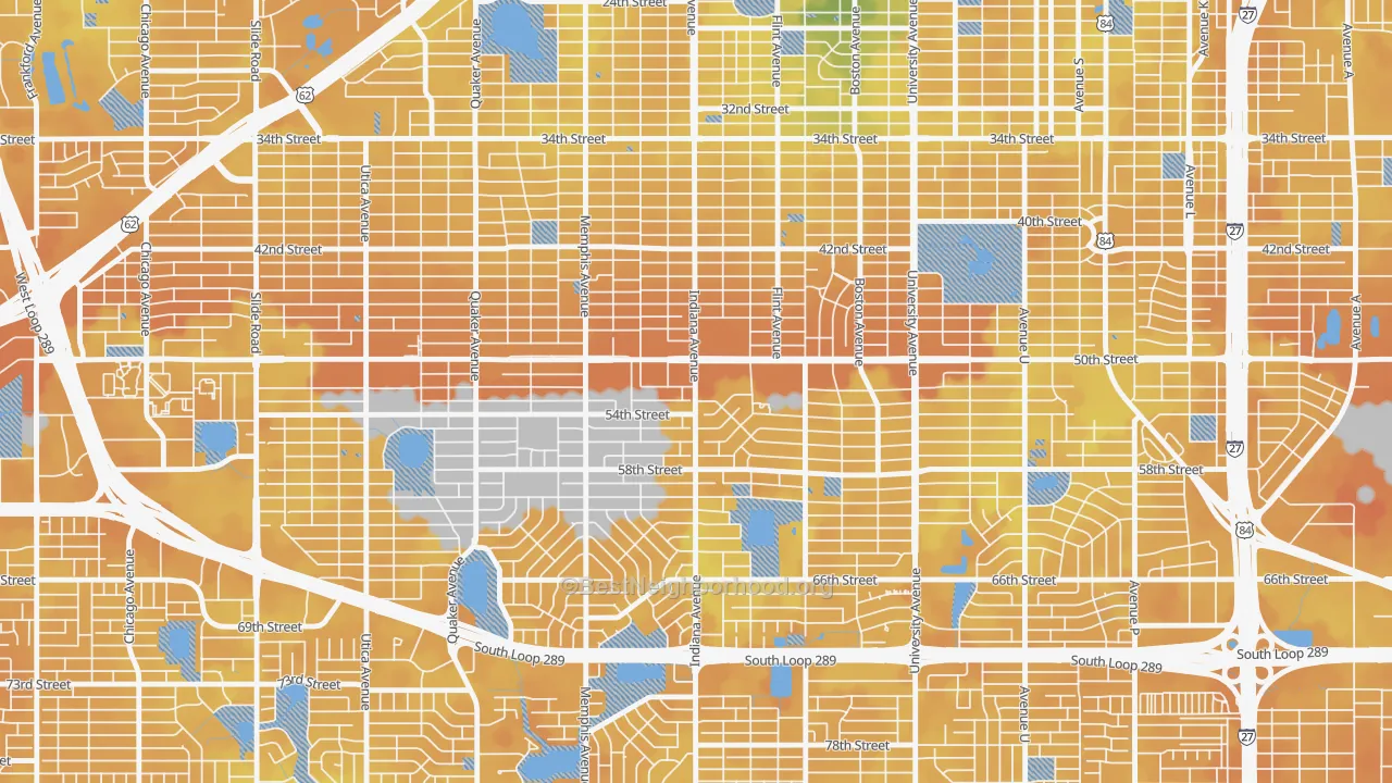 Bike Grade map of 79413, TX