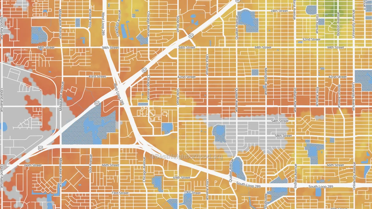 Bike Grade map of 79414, TX