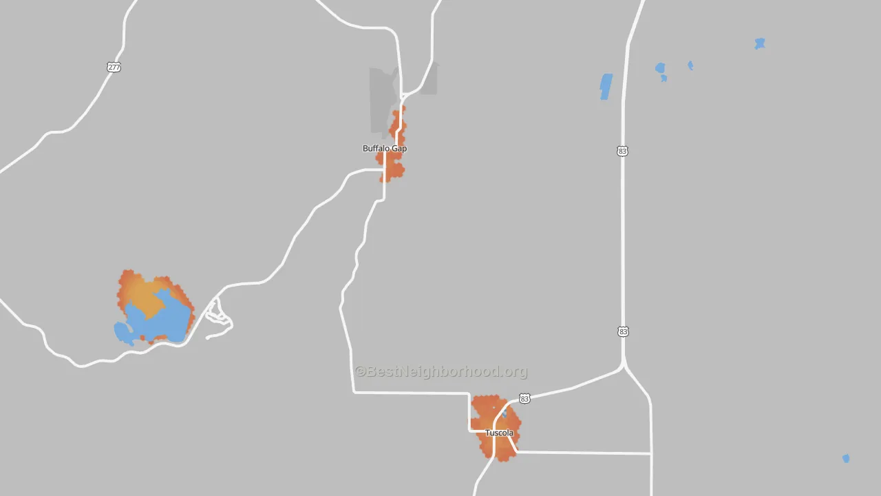 Bike Grade map of 79562, TX