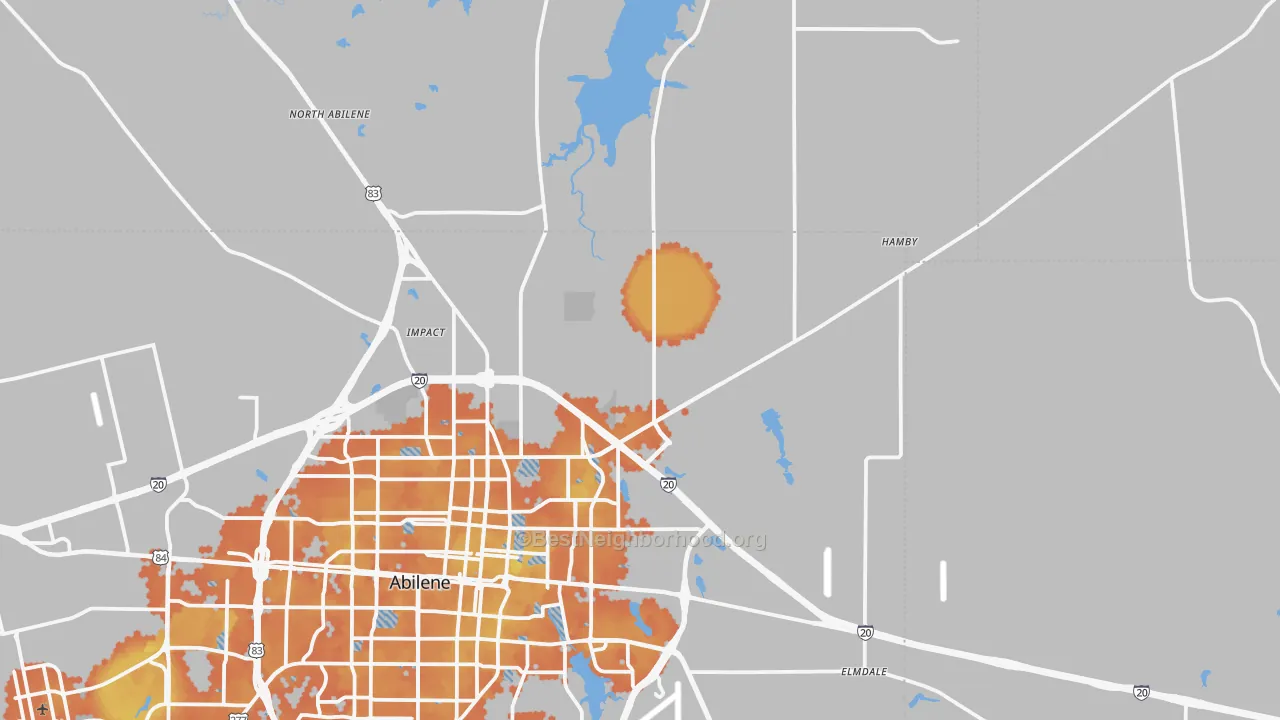 Bike Grade map of 79601, TX