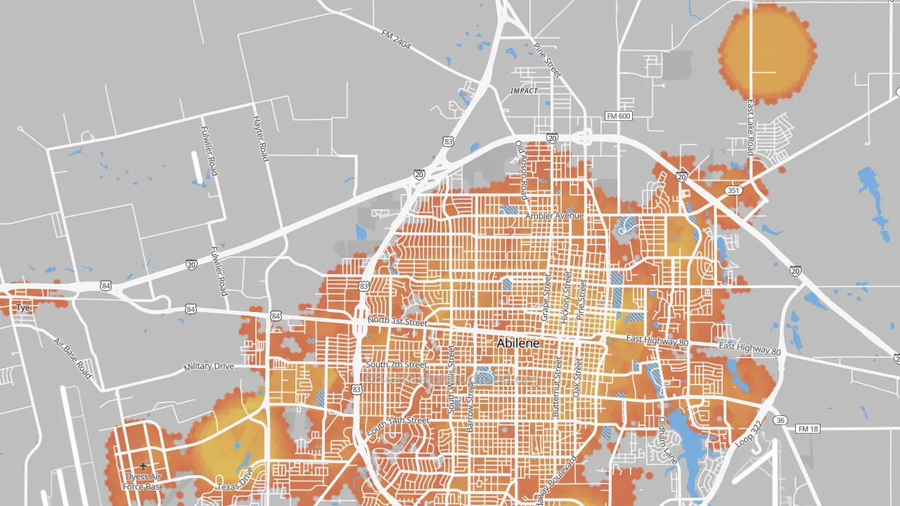 Bike Grade map of 79603, TX