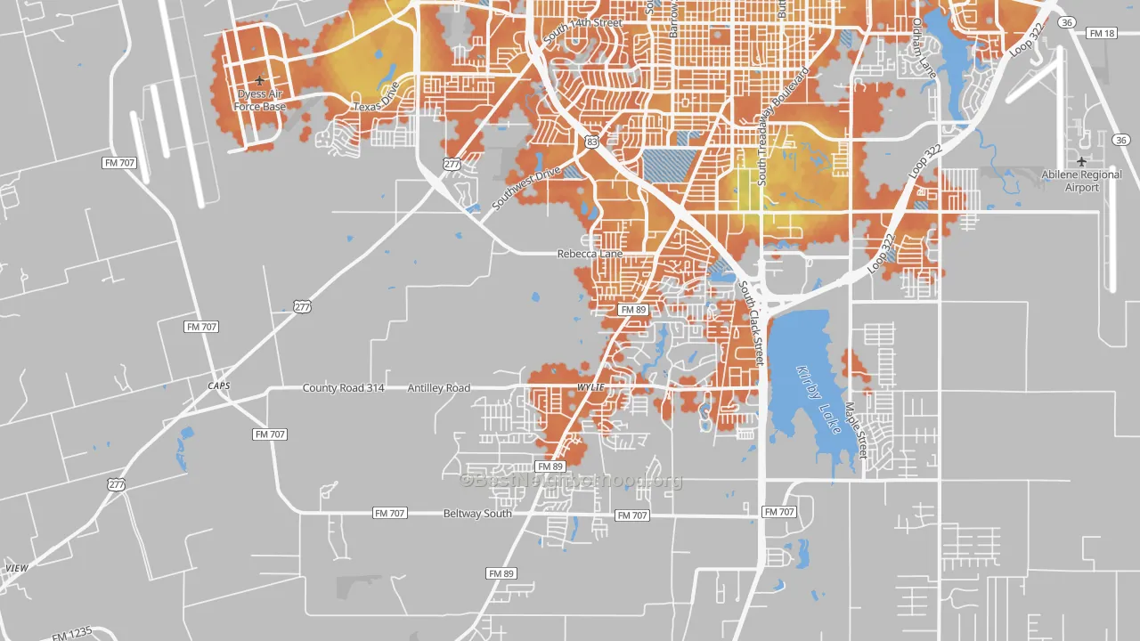 Bike Grade map of 79606, TX