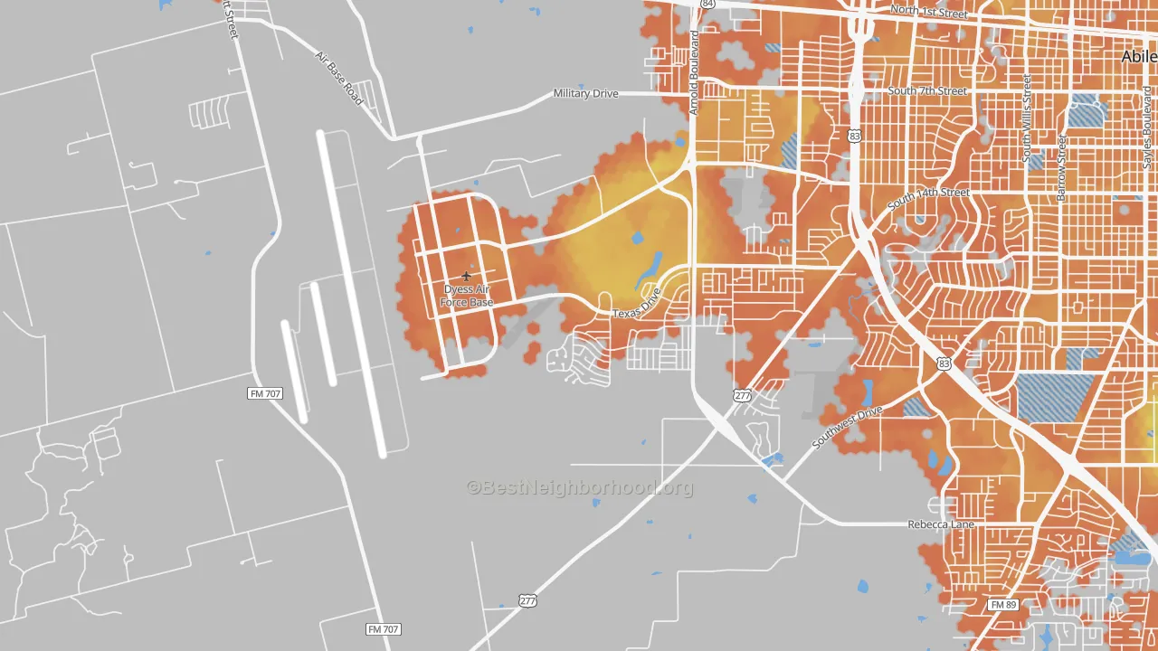 Bike Grade map of 79607, TX
