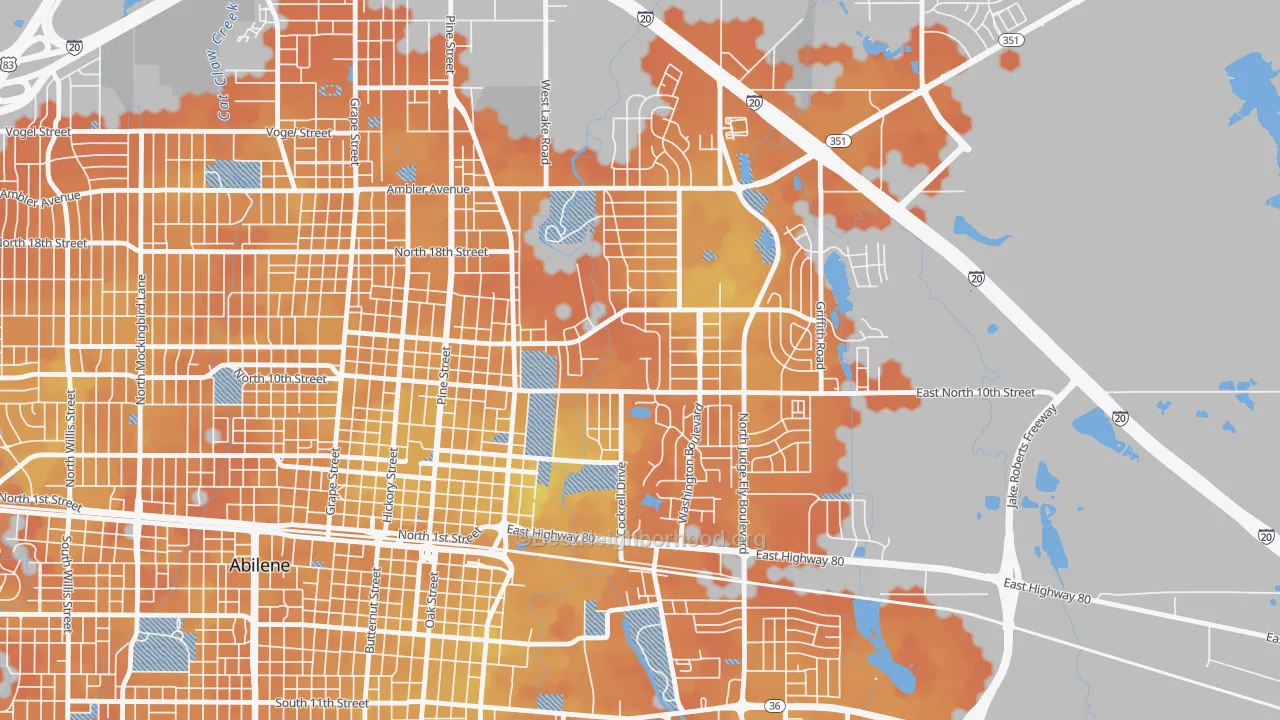 Bike Grade map of 79699, TX