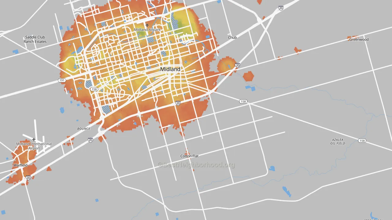 Bike Grade map of 79706, TX