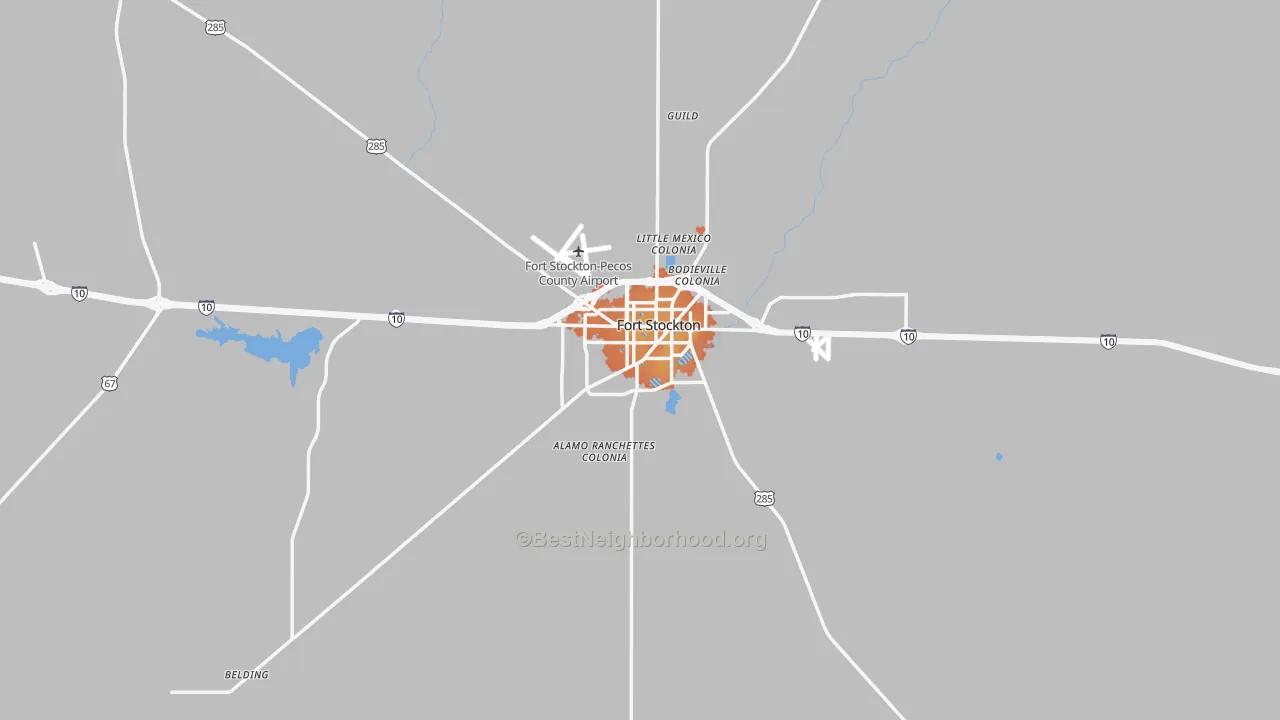 Bike Grade map of 79735, TX