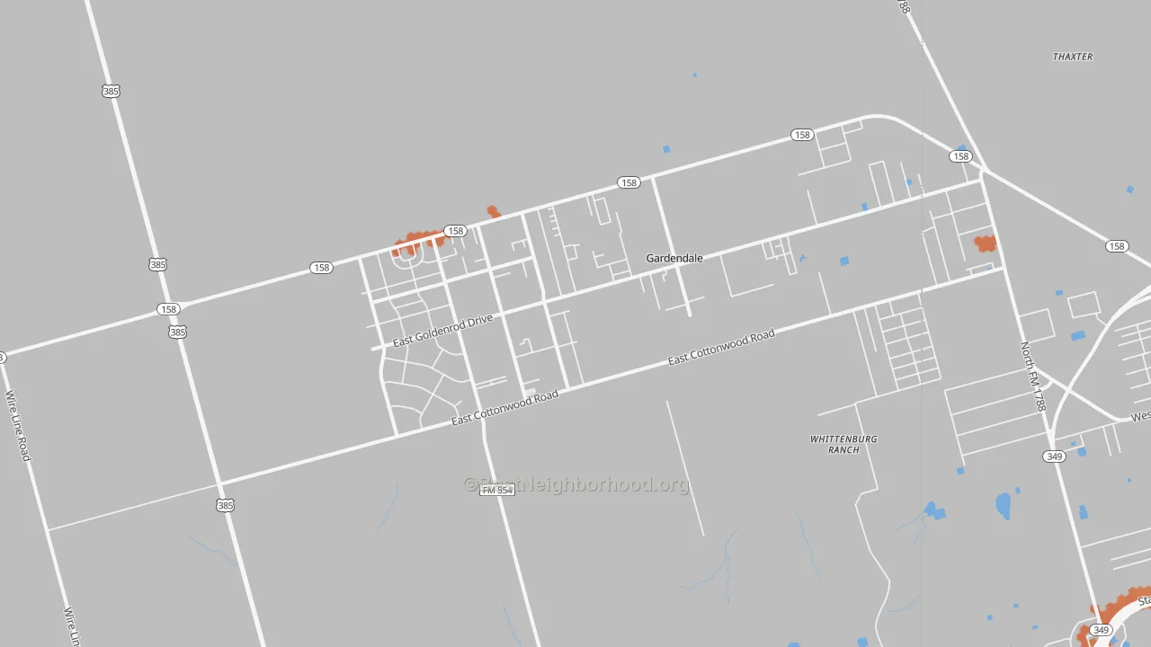 Bike Grade map of 79758, TX