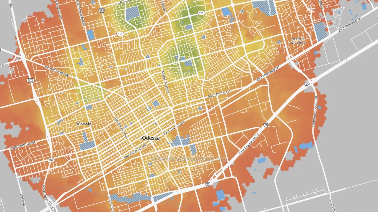 Bike Grade map of 79761, TX