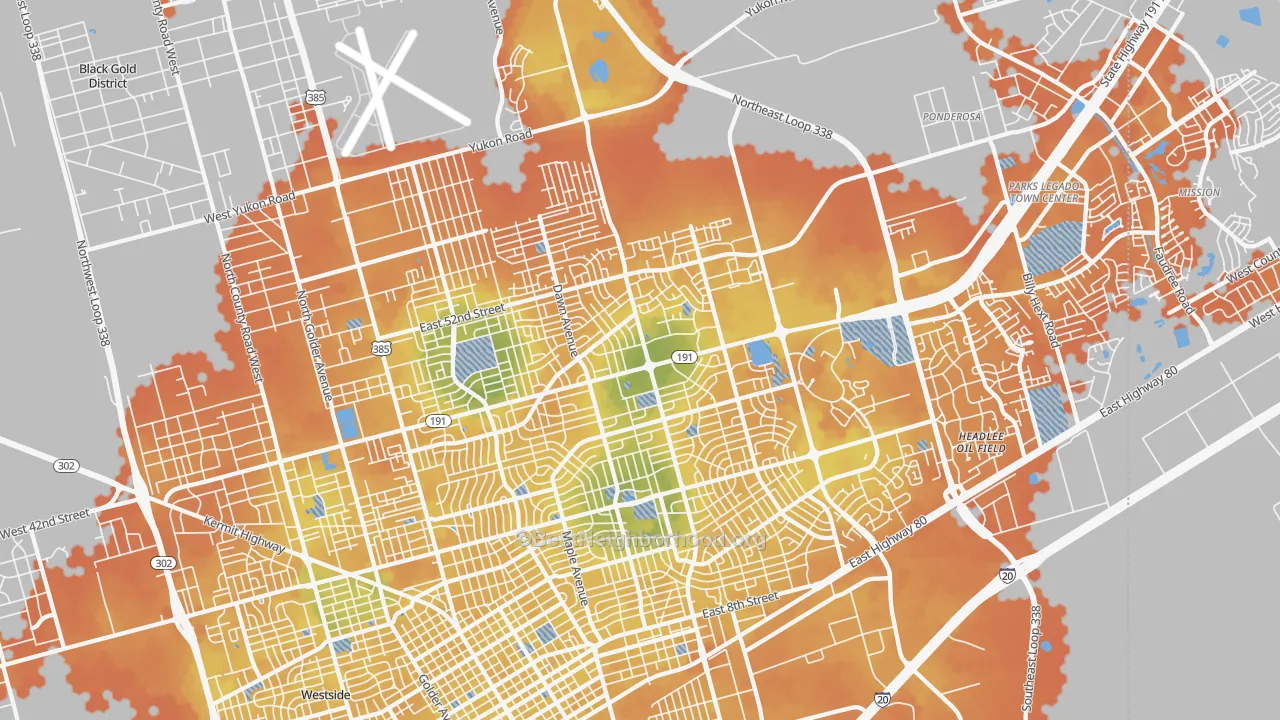 Bike Grade map of 79762, TX