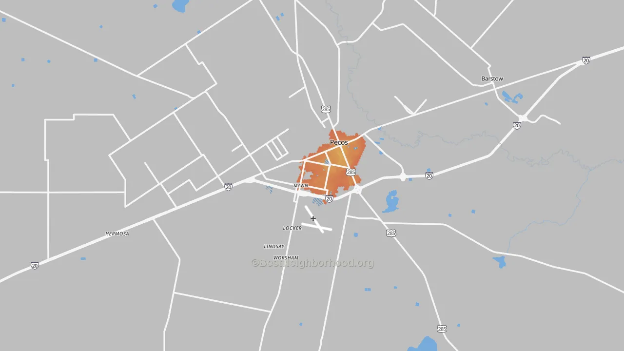 Bike Grade map of 79772, TX