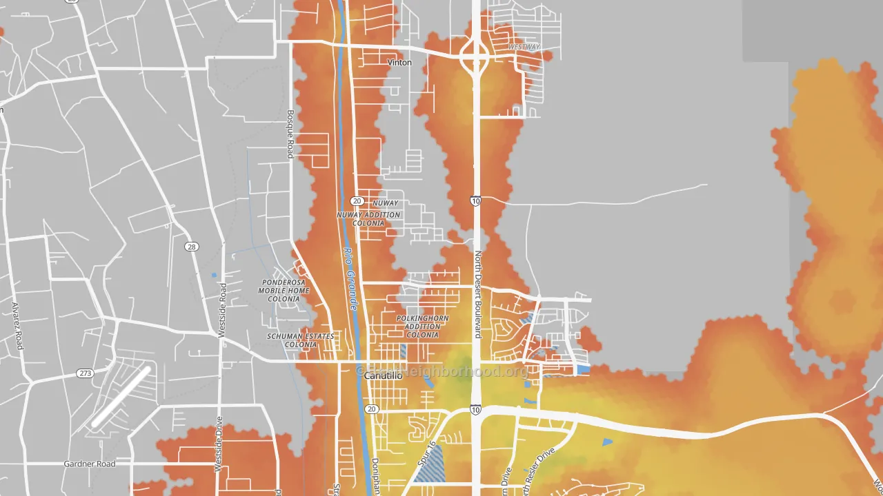 Bike Grade map of 79835, TX